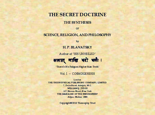 The Secret Doctrine Vol.1